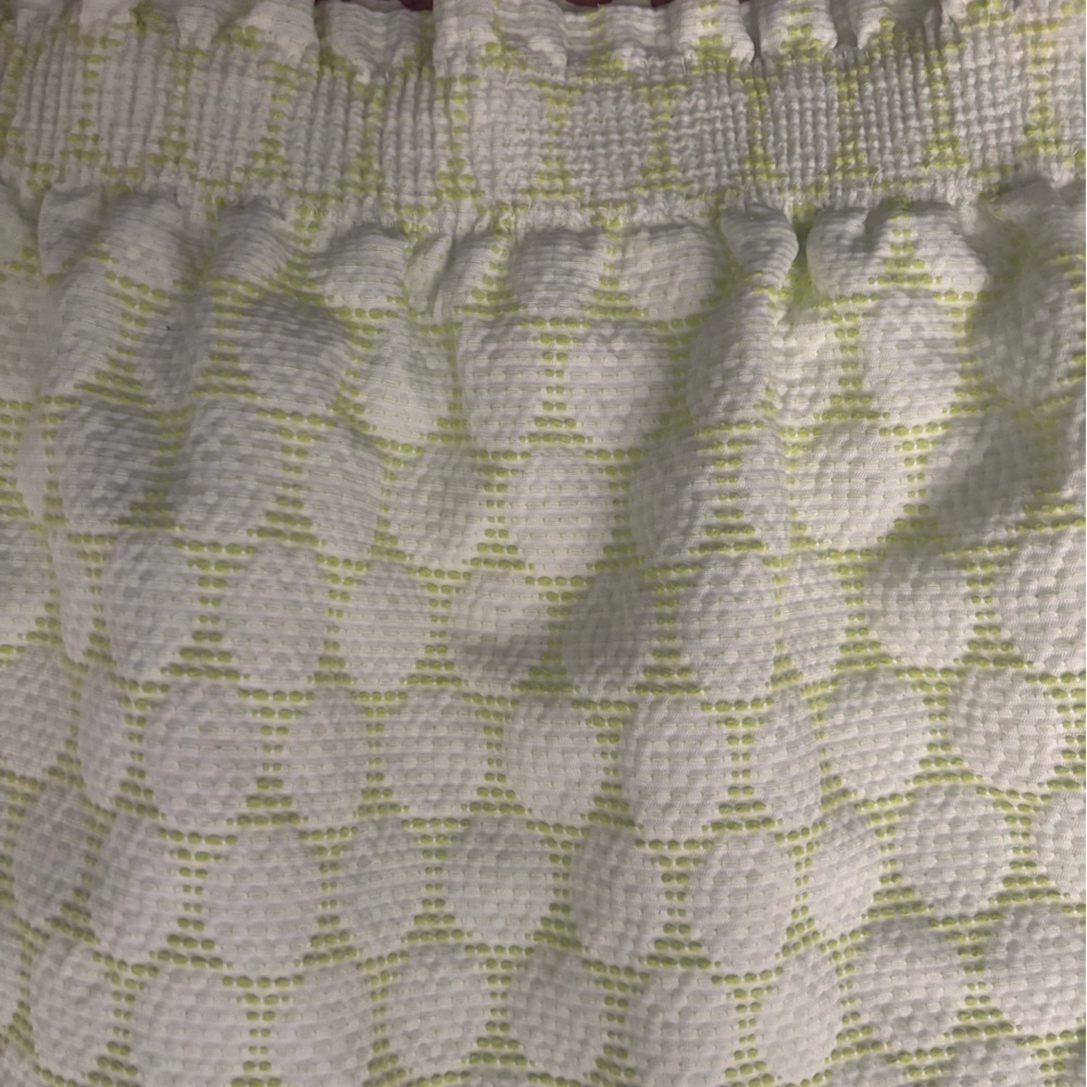 J CREW MINI SKIRT WITH POCKETS CASUAL COMFY ELASTIC WAIST GREEN & WHITE SZ 6 - Picture 4 of 12